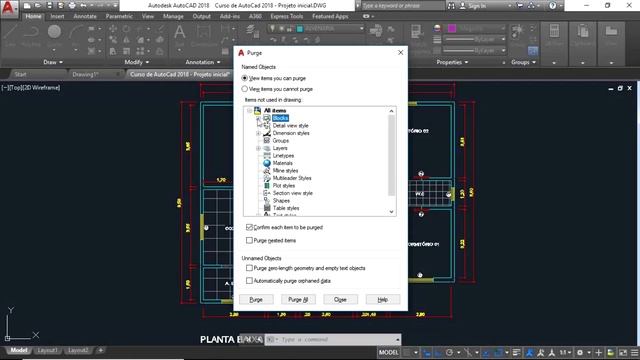 |Curso de AutoCad| Como fazer o autocad parar de travar - Comando Purge смотреть онлайн