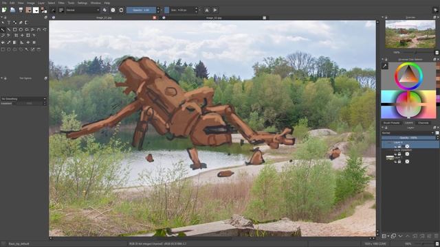 Movie Scene Creation in Blender 3D на русском языке 04 оверпейнтинг с помощью Krita.mp4 смотреть онлайн