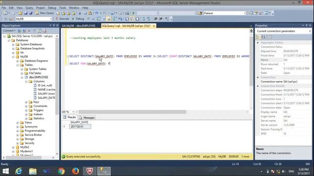 SQLServer - Count Employees last three months salary смотреть онлайн