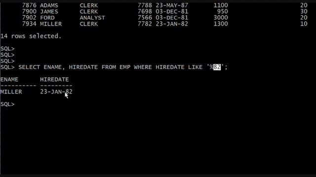 11: Oracle SQL - LIKE and IN смотреть онлайн