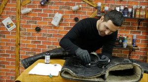 Реставрация глубоких трещин на кожаной куртке