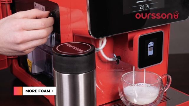 Oursson Automatic Coffee Machine AM6250/RD: how to adjust the milk foam for cappuccino смотреть онлайн