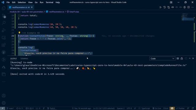 TypeScript - Zero to Hero | Demo - Rest Parameters #49 смотреть онлайн