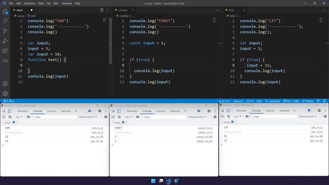 Difference between Var, Let and Const in JavaScript смотреть онлайн