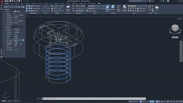Autodesk, AutoCAD 3D, How to drawing limit switch, sketches #10 смотреть онлайн
