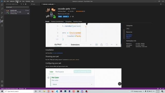 How To Get The Pets Extension In Visual Studio Code - VSCode Pets смотреть онлайн