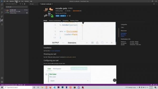 How To Get The Pets Extension In Visual Studio Code - VSCode Pets