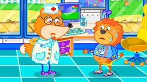 Lion Family | X-rays #4.  Brush Brush Brush Your Teeth Healthy Habits | Cartoon for Kids