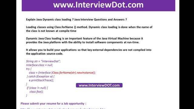 Dynamic class loading using Java reflection API java job interview смотреть онлайн