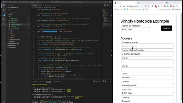 React Postcode Address Finder смотреть онлайн