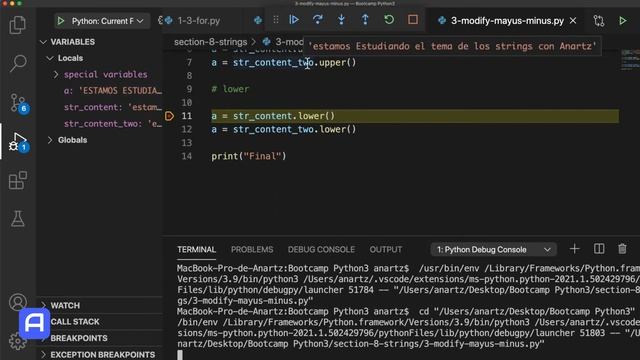 Bootcamp Python 3 - Tipos de datos - Strings - Prác - upper / lower / capitalize / title / swapcas смотреть онлайн