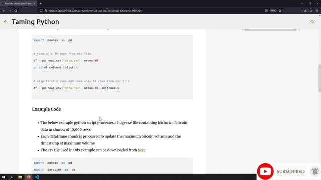 Read and Process large csv / dbf files using pandas chunksize option in python смотреть онлайн