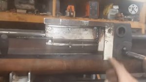 Самодельный токарный станок по металлу, продольная подача.