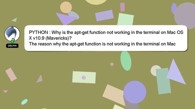 PYTHON : Why is the apt-get function not working in the terminal on Mac OS X v10.9 (Mavericks)? смотреть онлайн