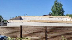 Армопояс на односкатном гараже.