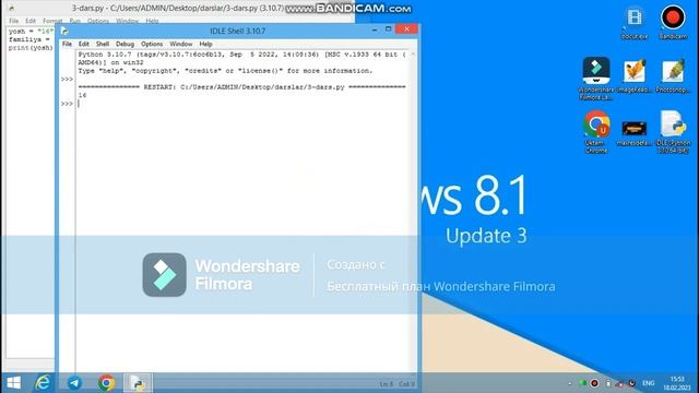 3-dars, Pythonda o'zgaruvchilari hamda python dasturlash tiida izoh(comment) qo'shish haqida! смотреть онлайн