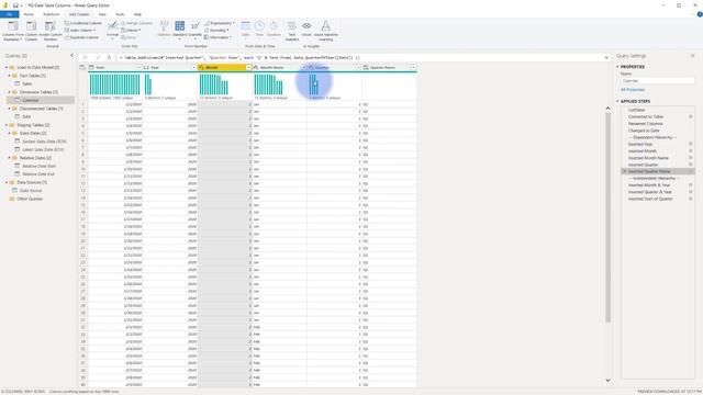 Creating Date (Calendar) Hierarchy Columns In Power Query