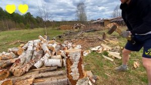 КАК ПРАВИЛЬНО КОЛОТЬ ДРОВА.Влог 4