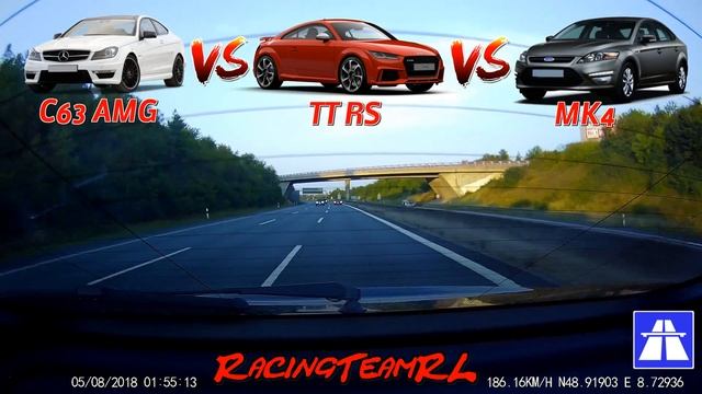 C63 AMG vs Audi TT RS vs Ford Mondeo MK4 Autobahn смотреть онлайн