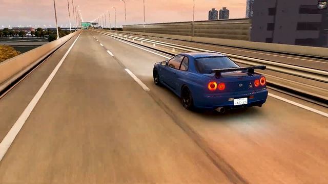 934HP Nissan Skyline GT-R R34 Racing at Shutoko Revival Project! - Assetto Corsa | Steering Wheel смотреть онлайн