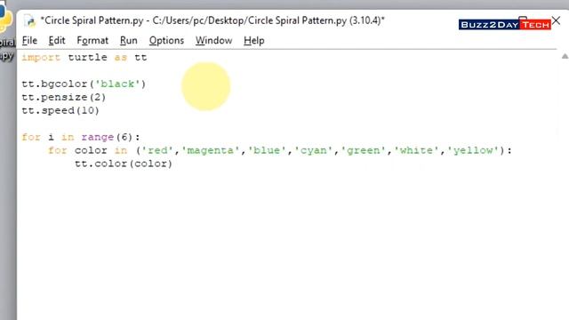 Circle Spiral Pattern using Turtle Graphics in Python - Part 05 смотреть онлайн