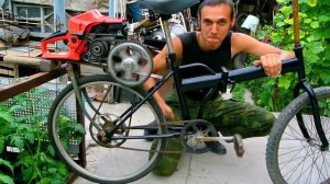 МОПЕД из бензопилы и велика своими руками! - #1