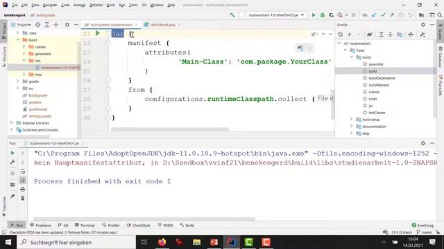 Woche 01 (3): Fat Jar / Über Jar mit gradle erstellen смотреть онлайн