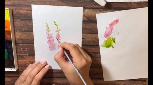 Акварельный скетчинг. Как нарисовать гладиолусы. Поэтапное рисование для начинающих