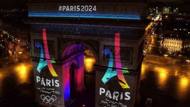 Reveal du logo Paris 2024, vue du ciel смотреть онлайн