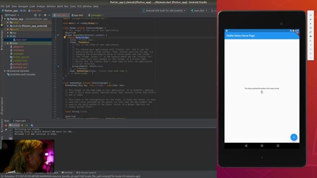Flutter #1 - Запустил HelloWorld в эмуляторе Android Studio смотреть онлайн