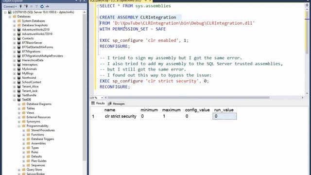 CLR Integration in SQL Server 2022 смотреть онлайн