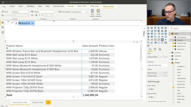 Using the SELECTEDVALUE function in DAX смотреть онлайн