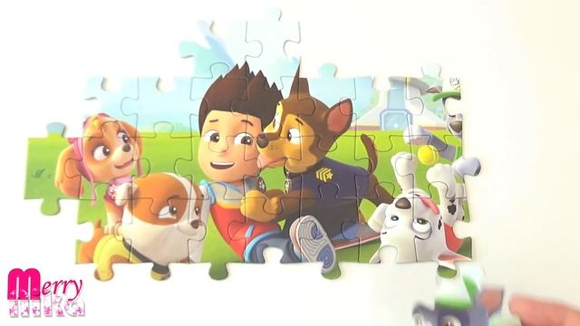 Щенячий патруль - Райдер играет с щенками - Собираем пазлы для детей Paw Patrol | Merry Nika смотреть онлайн