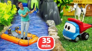 Грузовичок Лева на рыбалке и многое другое! Видео для мальчиков про машинки и игрушки - Сборник