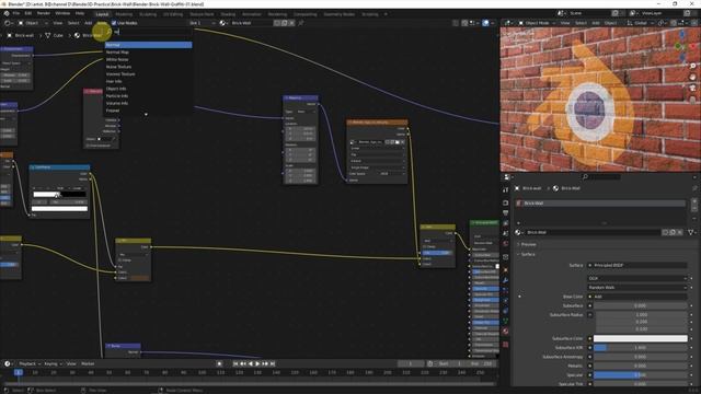How to Add Graffiti on Brick Wall | Blender Procedural Texture | Adding Graphic or Logo or Decals смотреть онлайн