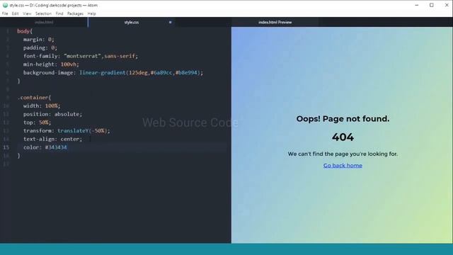 Create a 404 Error Page Using HTML & CSS смотреть онлайн