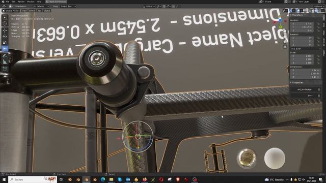 Low-Poly Cargo Bike Carbon Version (Blender-3D) смотреть онлайн