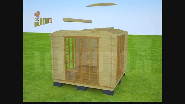 БЕСЕДКА САДОВАЯ "ЗАКРЫТАЯ" (4Х4 М) БРУС 45ММ смотреть онлайн