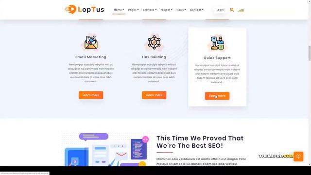 Loptus - Digital Marketing Agency WordPress Theme landing bootstrap 4 Easy Create Website смотреть онлайн