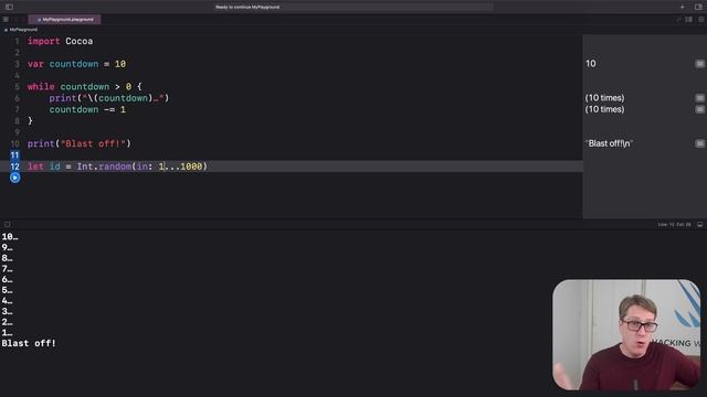How to use a while loop to repeat work – Swift for Complete Beginners смотреть онлайн