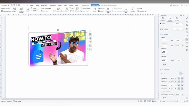 How To Create Picture 3d Effect In Wps Office Writer