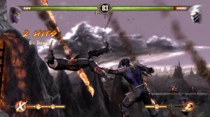 Mortal Kombat 9 бой за Rain/ ladder (medium lvl)  Stage Fatality N1