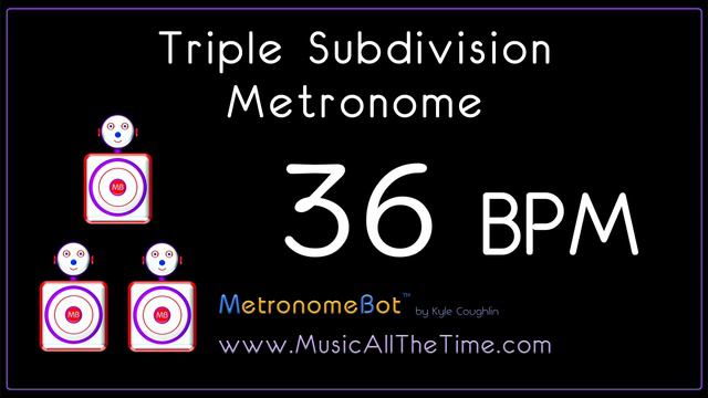 Triple subdivision metronome at 36 BPM MetronomeBot смотреть онлайн