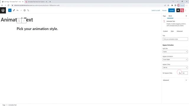 Add Animated Text Using Qi Blocks For Gutenberg In WordPress