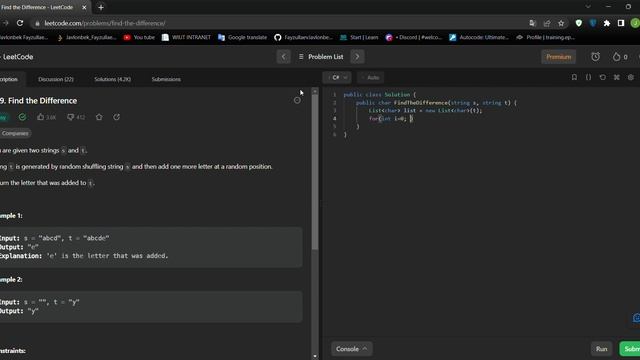 LeetCode 389 - Найти разницу (Find the Difference) смотреть онлайн