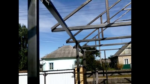 ГАРАЖ из ПРОФтрубы и профнастила. смотреть онлайн