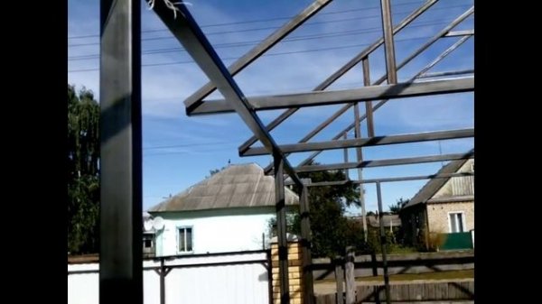 ГАРАЖ из ПРОФтрубы и профнастила.