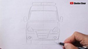 Как нарисовать машину Скорую Помощь | Ахадов Эльнур