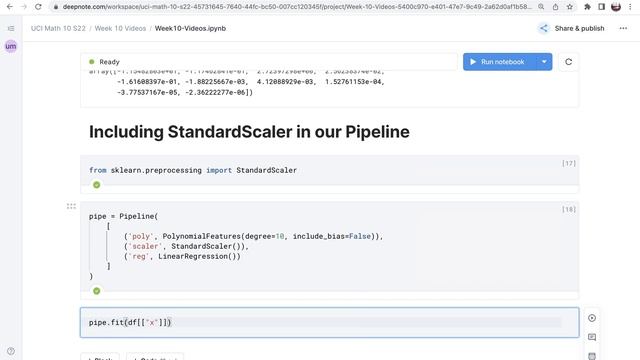 Including StandardScaler in our Pipeline смотреть онлайн