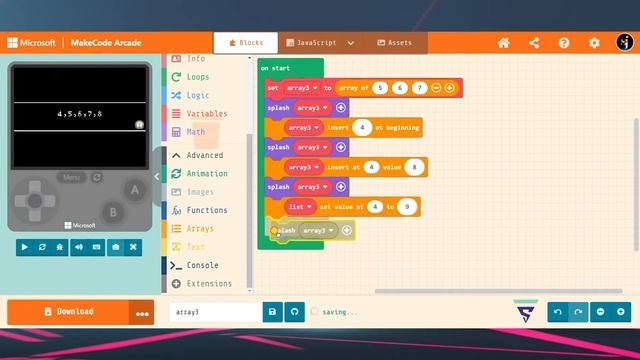 Insert an element in an array || Makecode || Coding || Block Coding || Python смотреть онлайн